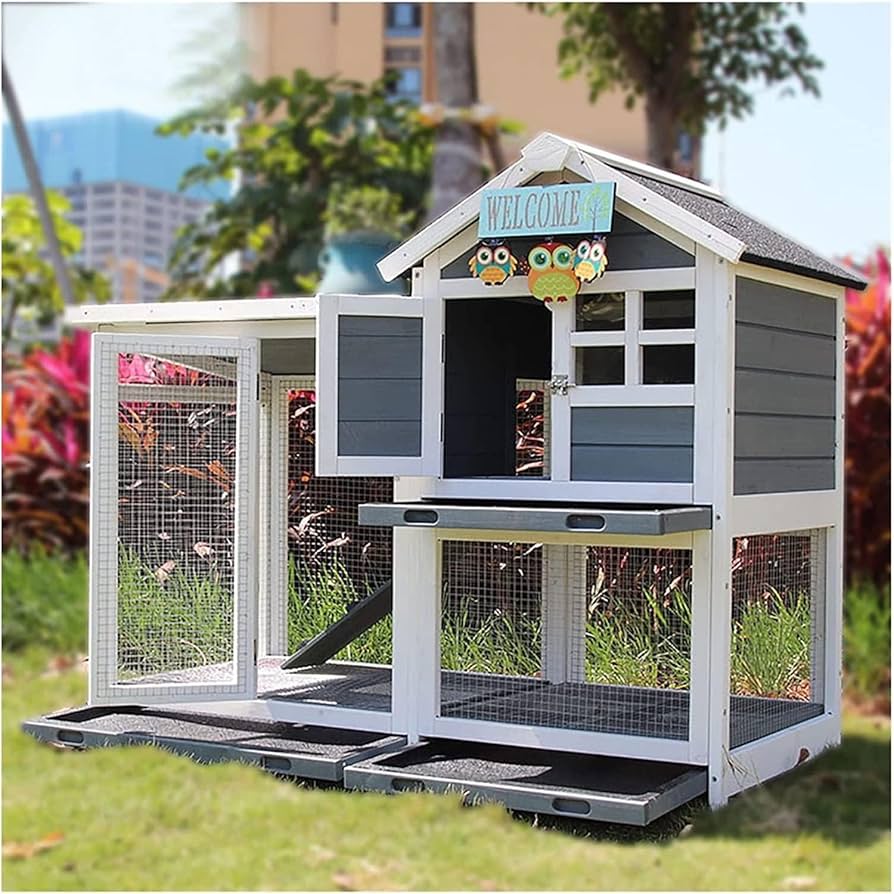 Amazon | Ziuuihu屋外ウサギケージ木製鶏 小屋 ウサギケージ